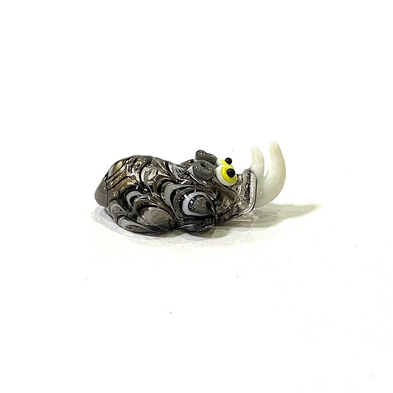 Miniature Glass Rhino Figurine - огляд і ціна Japan Bonsai Garden