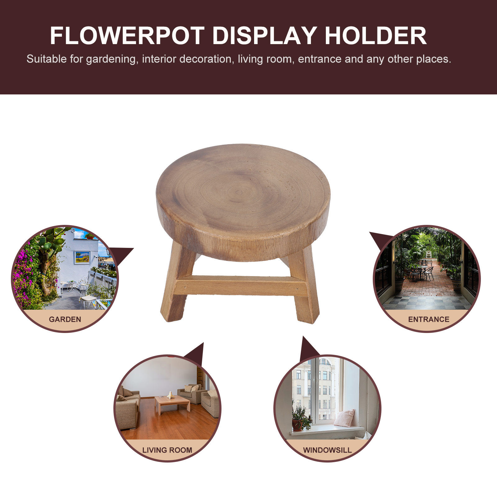 1Pcs Wooden Flower Pot Stand R - огляд і ціна Bonsai Garden Pot